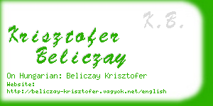 krisztofer beliczay business card